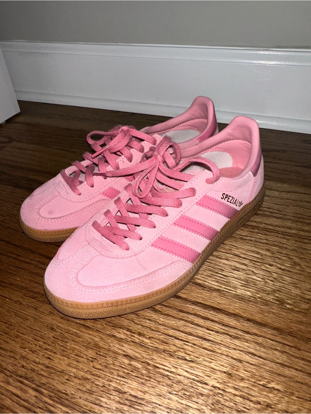 adidas Pink Suede Spezial Sneakers with Gum Sole - Picture 3 of 5